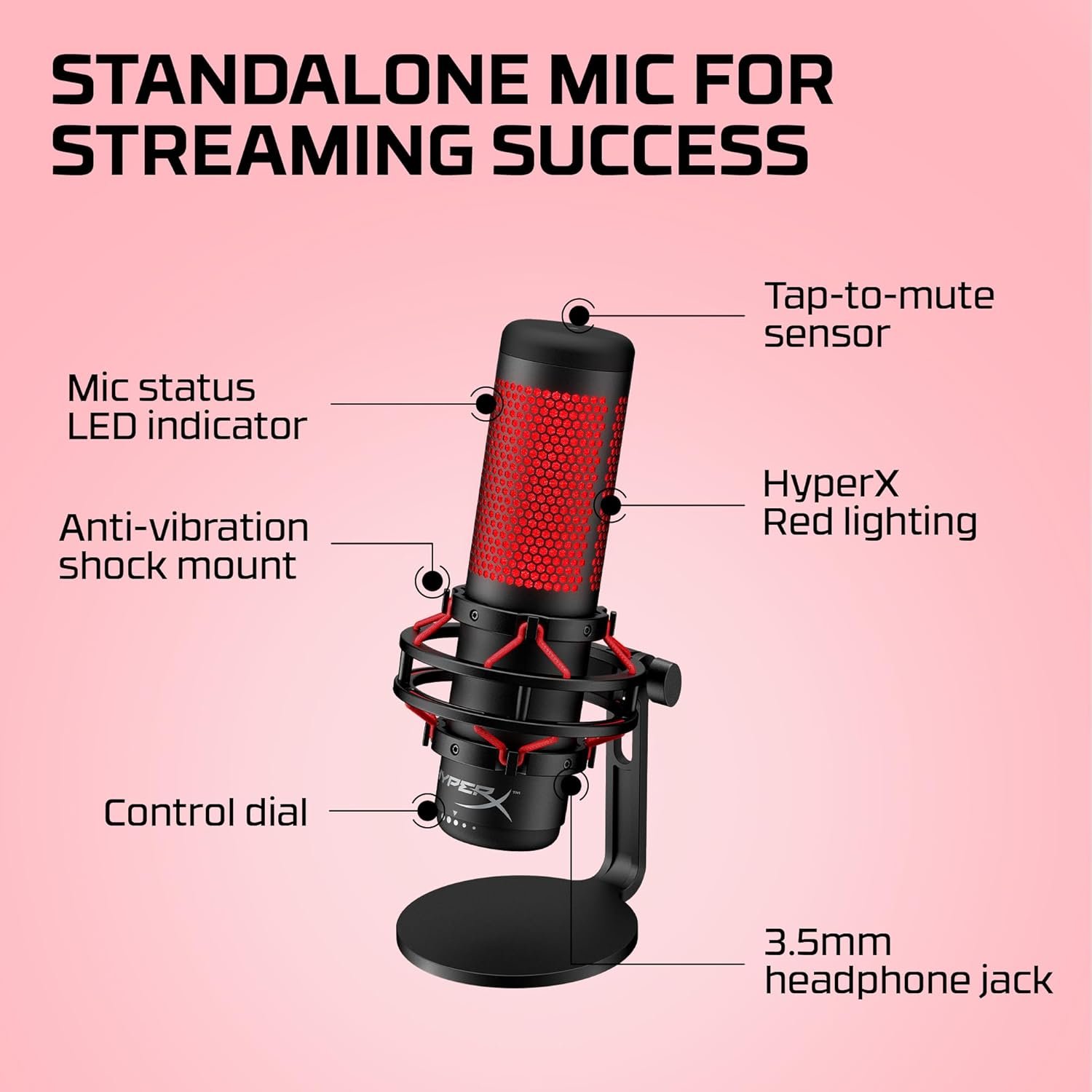 HyperX QuadCast - USB for PC, PS4, PS5 and Mac Microphone 2 HyperX QuadCast - صورة 2