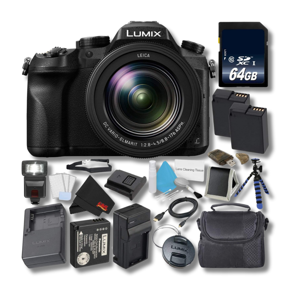 PANASONIC LUMIX DMC-FZ2500 4K Point and Shoot Camera w/20X Leica DC Vario-ELMARIT F2.8-4.5 Lens Bundle