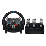 Logitech G29 Driving Force Racing Wheel and Floor Pedals, Real Force Feedback, Stainless Steel Paddle Shifters, Leather Steering Wheel Cover for PS5, PS4, PC, Mac – Black