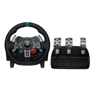 Logitech G29 Driving Force Racing Wheel and Floor Pedals, Real Force Feedback, Stainless Steel Paddle Shifters, Leather Steering Wheel Cover for PS5, PS4, PC, Mac - Black