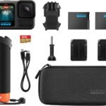 GoPro HERO13 Black Accessory Bundle – Includes The Handler, 2 Enduro Batteries, 2 Curved Adhesive Mounts, 64GB SanDisk MicroSD Card, and Carrying Case