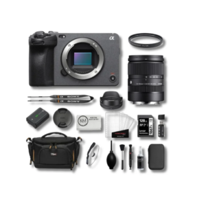 Sony FX30 Digital Cinema Camera Bundle with Sigma 18-50mm f/2.8 DC DN Contemporary Lens + UV Filter + 128GB Card + Cap Keeper + Memory Card Reader + Camera Bag + Cleaning Kit + Cloth (10 Items) [Wassiljo] - Amman, Jordan