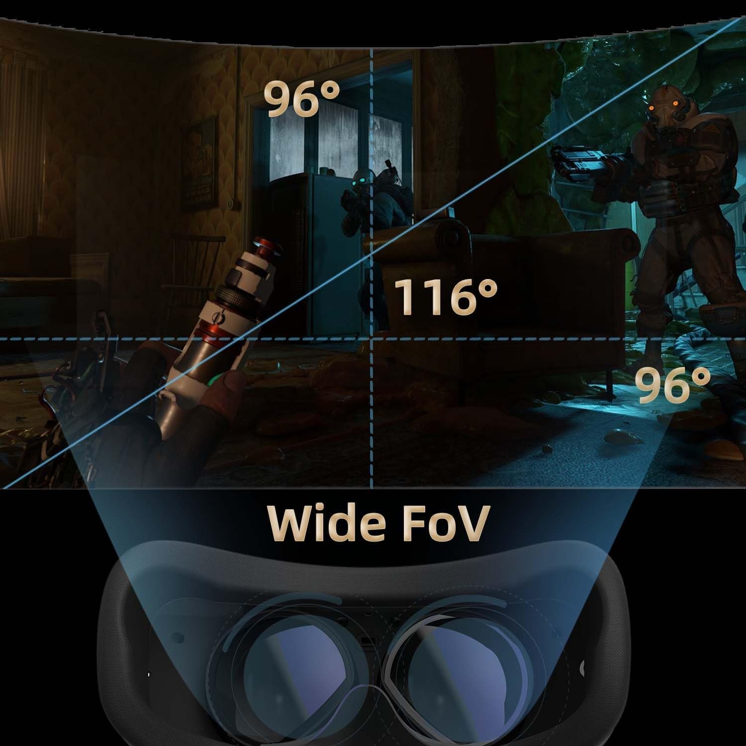 DPVR E4 VR Headset - PCVR Virtual Reality Headset with Controller, Compatible with SteamVR 2 DPVR E4 VR Headset - صورة 2