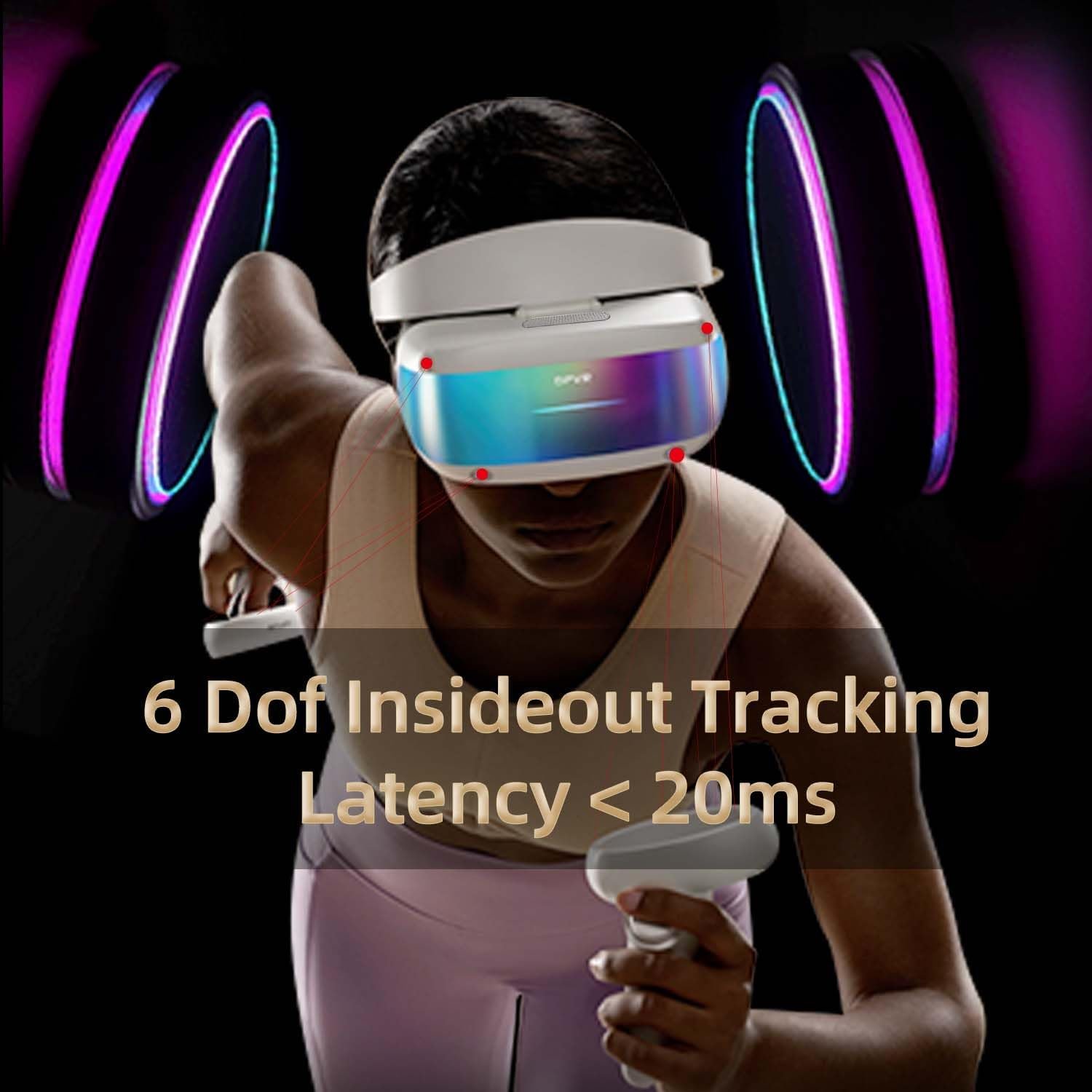 DPVR E4 VR Headset - PCVR Virtual Reality Headset with Controller, Compatible with SteamVR 4 DPVR E4 VR Headset - صورة 4