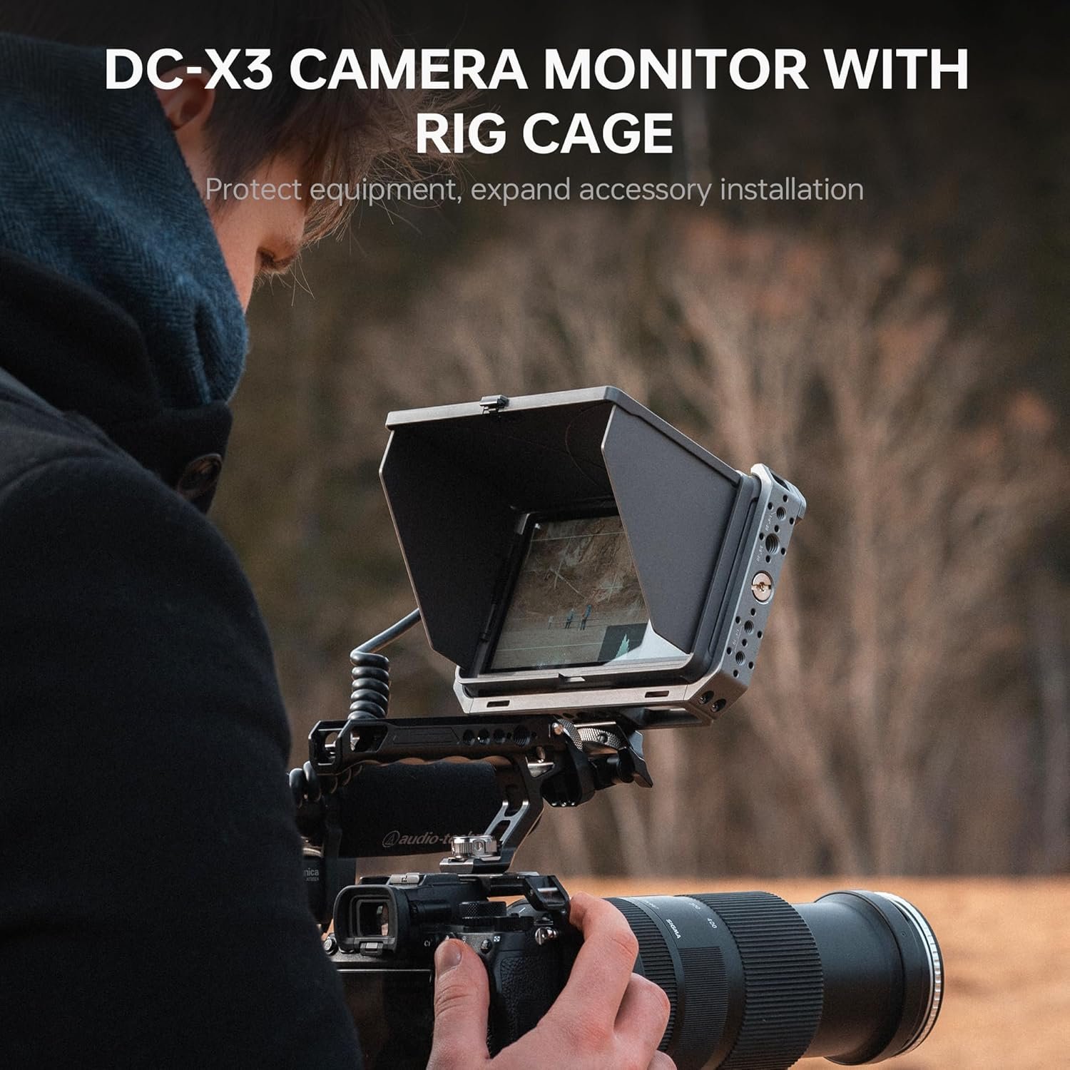 VILTROX DC-X3 Camera Monitor with Rig Cage, 6 Inch IPS Touchscreen Camera Field Monitor Kit 4K HDMI 3G-SDI in/Out 2000 nits with Sunshade Hood, 3D Lut, Waveform, Histogram & Vectorscope Tools 4 VILTROX DC-X3 Camera Monitor with Rig - صورة 4