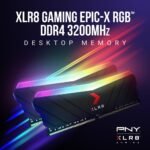 PNY 16GB (2x8GB) XLR8 Gaming Epic-X RGB DDR4 3200MHz Desktop Memory Ram Black – White