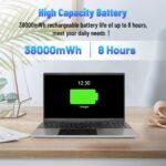 Anna Bella Laptop, 15.6 Inch Intel Celeron N5095 Quad-Core Processor up to 2.9Ghz, 16GB DDR4 512GB SSD Laptops,2.4/5G WiFi, Bluetooth 4.2,Mini HDMI,2xUSB 3.0,Type-C