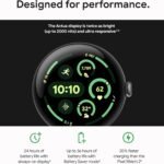 Google Pixel Watch 3 (45mm) 2024 Model – Android Smartwatch, Heart Rate Tracking, Fitbit Advanced Running, Fitness Insights, 24-Hour Battery – Matte Black Aluminum Case – Obsidian Band – Wi-Fi
