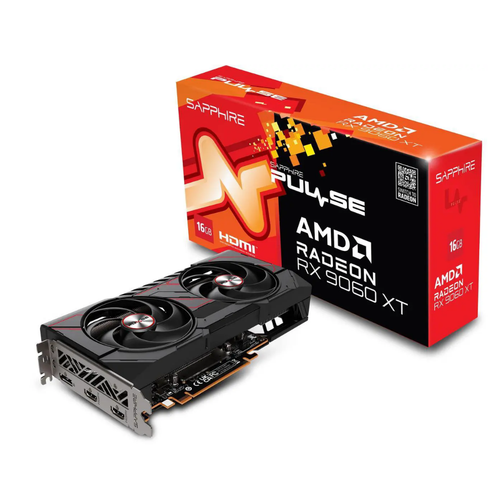 SAPPHIRE PULSE Radeon RX 9060 XT 16GB GDDR6 PCI Express 5.0 x16 ATX Graphics Card