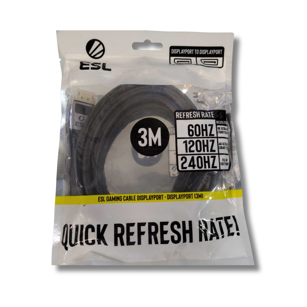 ESL Gaming Cable displayport – mini displayport 3M 60Hz 8k 120Hz 4k Ultra HD 240HZ FHD