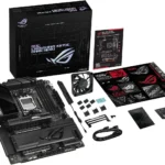 ASUS ROG Crosshair X870E Dark Hero ATX motherboard, 20+2+2 power stages, DDR5 slots, PCIe 5.0, five M.2 slots, 3D VC M.2 heatsink, USB4, AI Cache Boost, PCIe Slot Q-Release, AIO Q-Connector