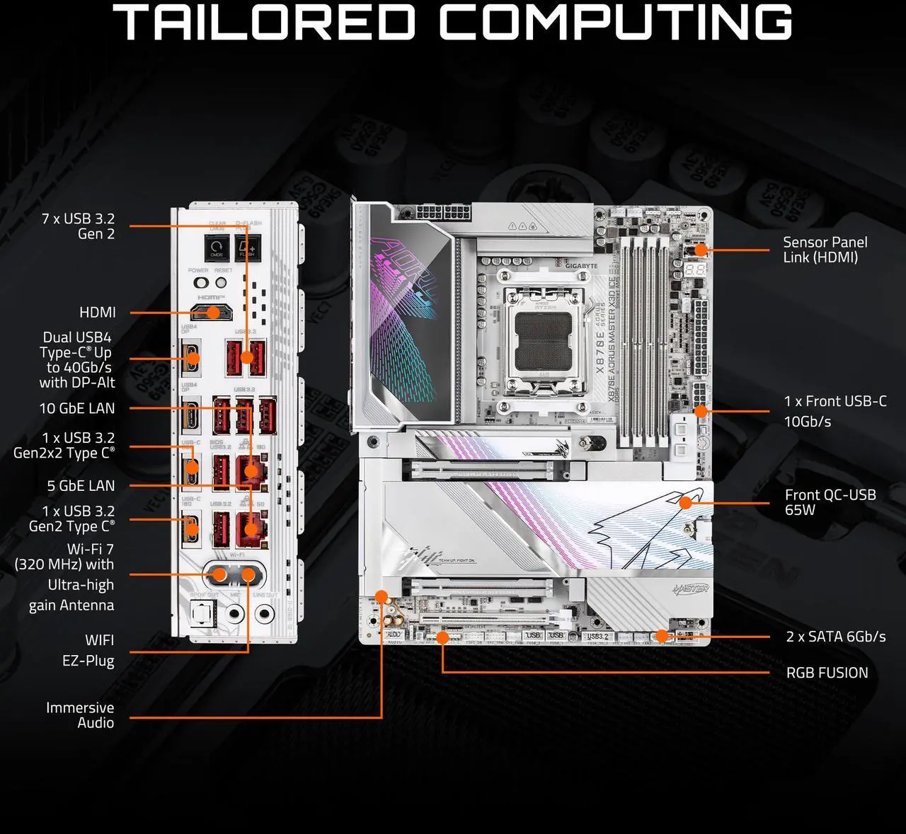 GIGABYTE X870E AORUS MASTER X3D ICE AM5 AMD X870E ATX Motherboard - Image 3