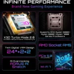 GIGABYTE X870E AORUS XTREME X3D AI TOP AMD AM5 LGA 1718, E-ATX, Supports AMD Ryzen 9000/8000/7000 Series Processors, DDR5, 24+2+2 Total Power Phase, 5x M.2, PCIe 5.0, USB4 Type-C, WIFI7, Dual 10GbE, PCIe EZ-Latch+ Duo