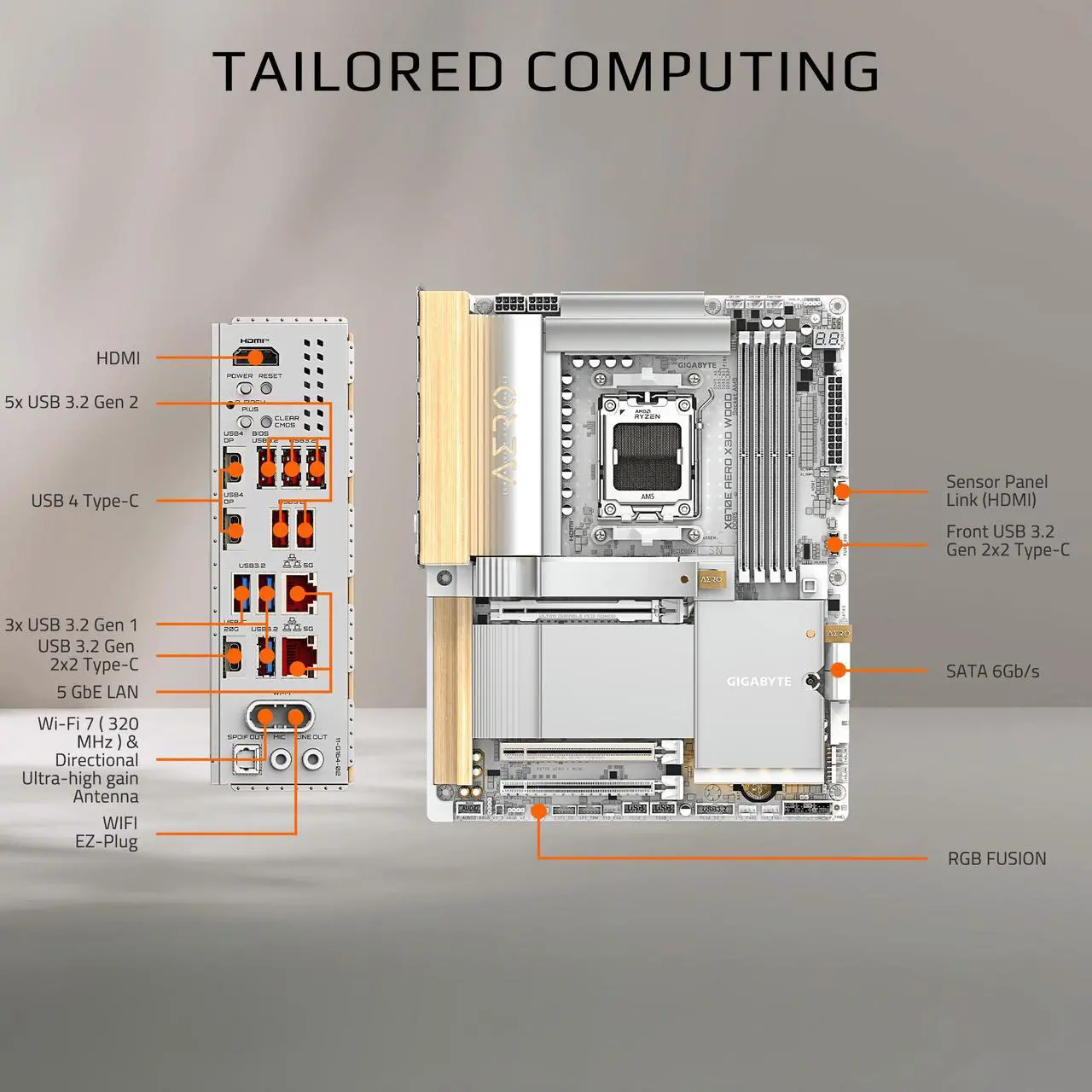 GIGABYTE X870E AERO X3D WOOD Motherboard - Image 3