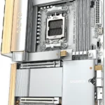 GIGABYTE X870E AERO X3D WOOD AMD AM5 LGA 1718 Motherboard, ATX, Supports AMD Ryzen 9000/8000/7000 Series Processors, DDR5, 16+2+2 Total Power Phase, 4x M.2, PCIe 5.0, USB4 Type-C, WIFI7, Dual 5 GbE LAN, PCIe EZ-Latch Plus