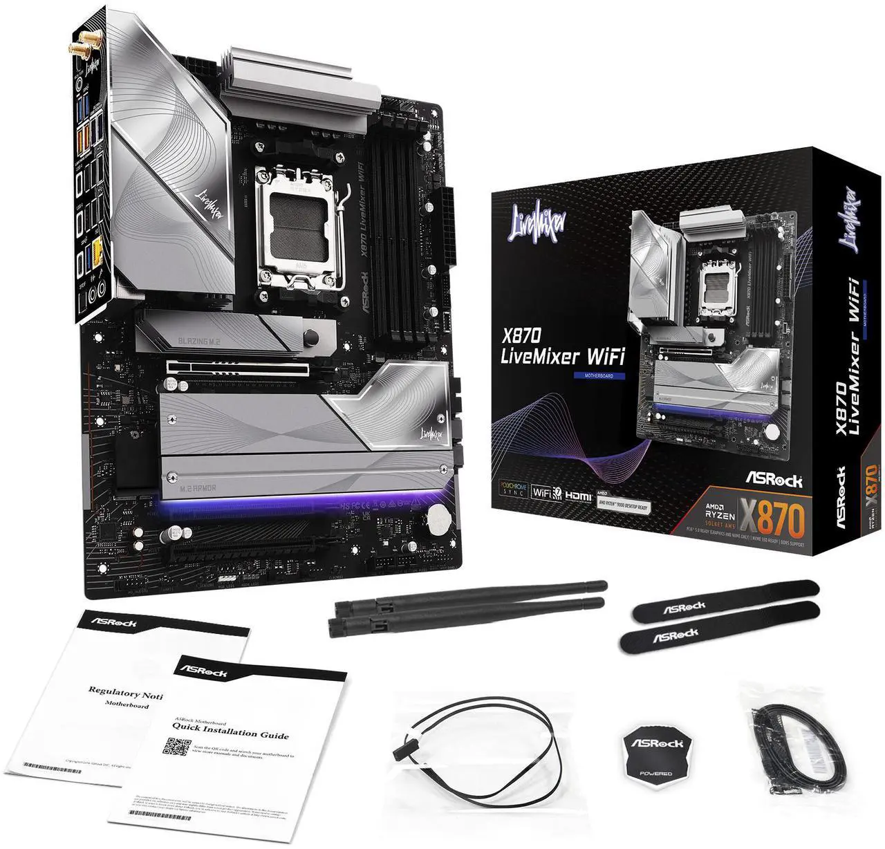 ASRock X870 LiveMixer WiFi AM5 AMD X870 ATX Motherboard - Image 2