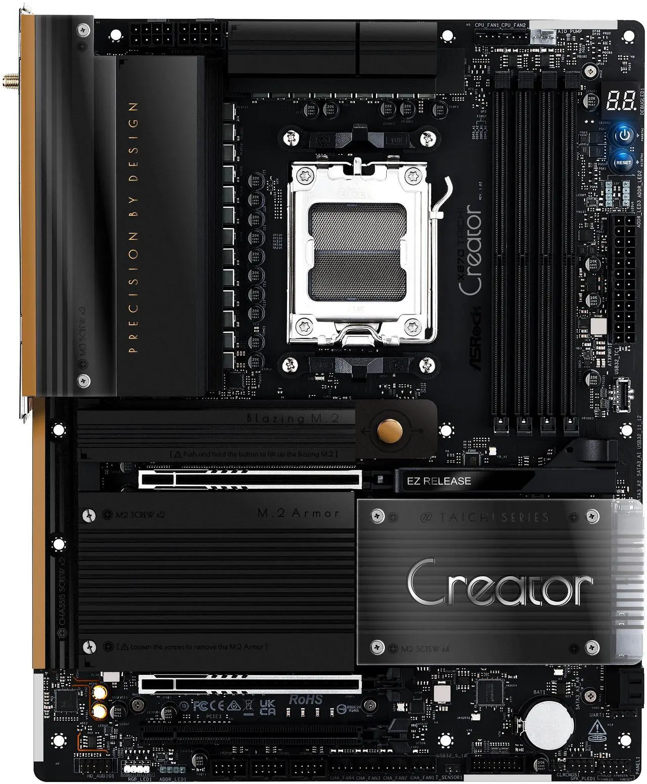 ASRock X870 TAICHI CREATOR AM5 AMD X870 ATX Motherboard - Image 3