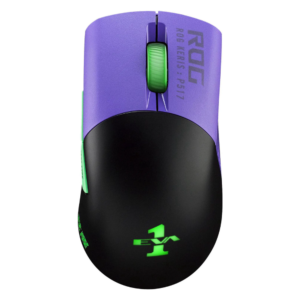 ASUS ROG Keris Wireless EVA Edition Gaming Mouse, Tri-mode connectivity (2.4GHz RF, Bluetooth, Wired), 16000 DPI Sensor, 7 Programmable Buttons, PBT, Hot-Swappable, Paracord Cable