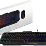 MSI Forge GK100 Combo – Gaming RGB Keyboard & Mouse Set, 19-Key Anti-Ghosting, 6400 DPI Optical Sensor, 6-Mode RGB, up to 6,400 DPI, Black