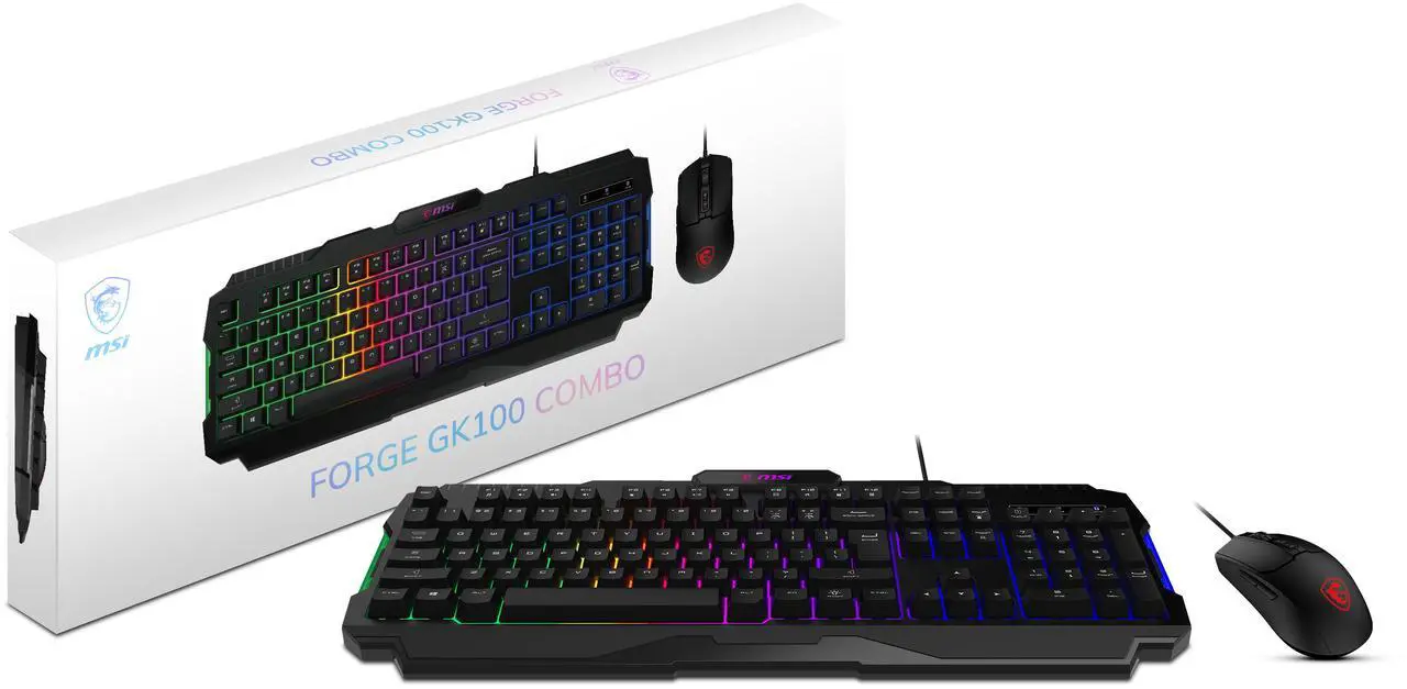 MSI Forge GK100 Combo – Gaming RGB Keyboard & Mouse Set 6 Black - Image 2