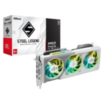 ASRock AMD Radeon RX 9070 XT Steel Legend 16GB White GPU 20Gbps GDDR6 256Bit (3rd Gen RT 2nd Gen AI Accelerators) PCIe5.0 800W 2×8-pin Triple Fan DP2.1a HDMI2.1b Graphics Card 2.9 Slot