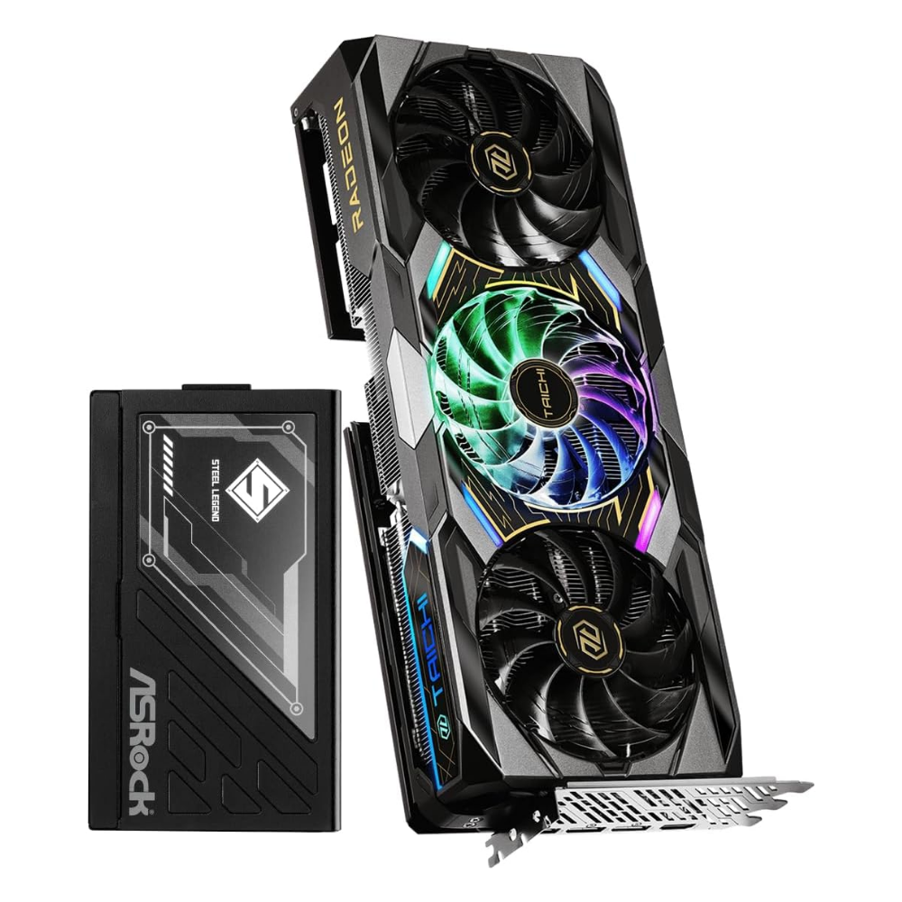 ASRock Radeon RX 9070 XT Taichi 16GB OC & Steel Legend 1000W 80+ Gold PSU | Ultimate Gaming & Creation Power Bundle