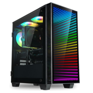 Continuum Micro Gaming PC RTX 5060 Ti 8GB, AMD 8-Core Ryzen 7 5700X CPU, 32GB RAM, 1TB Gen4 NVMe SSD, Gamer Desktop w/Windows 11 Pro, 3-Year Warranty, RGB Keyboard+Mouse, Internal Wi-Fi