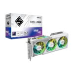 ASRock Intel Arc B580 Steel Legend 12GB OC Graphics Card, 2800 MHz GPU Clock, 12GB GDDR6, DisplayPort 2.1, HDMI 2.1a, Triple Fan Cooling, Polychrome SYNC