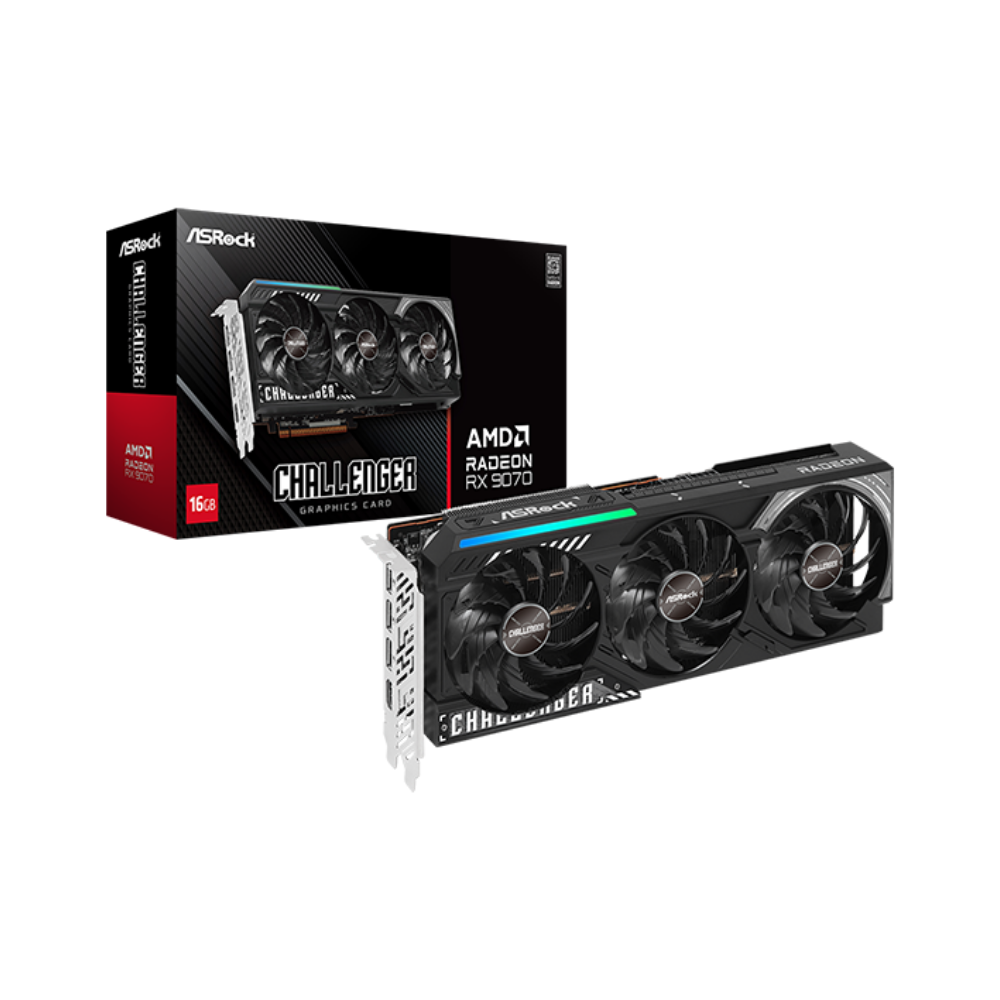 ASRock Challenger Radeon RX 9070 16GB GDDR6 PCI Express 5.0 x16 ATX Graphics Card RX9070 CL 16G