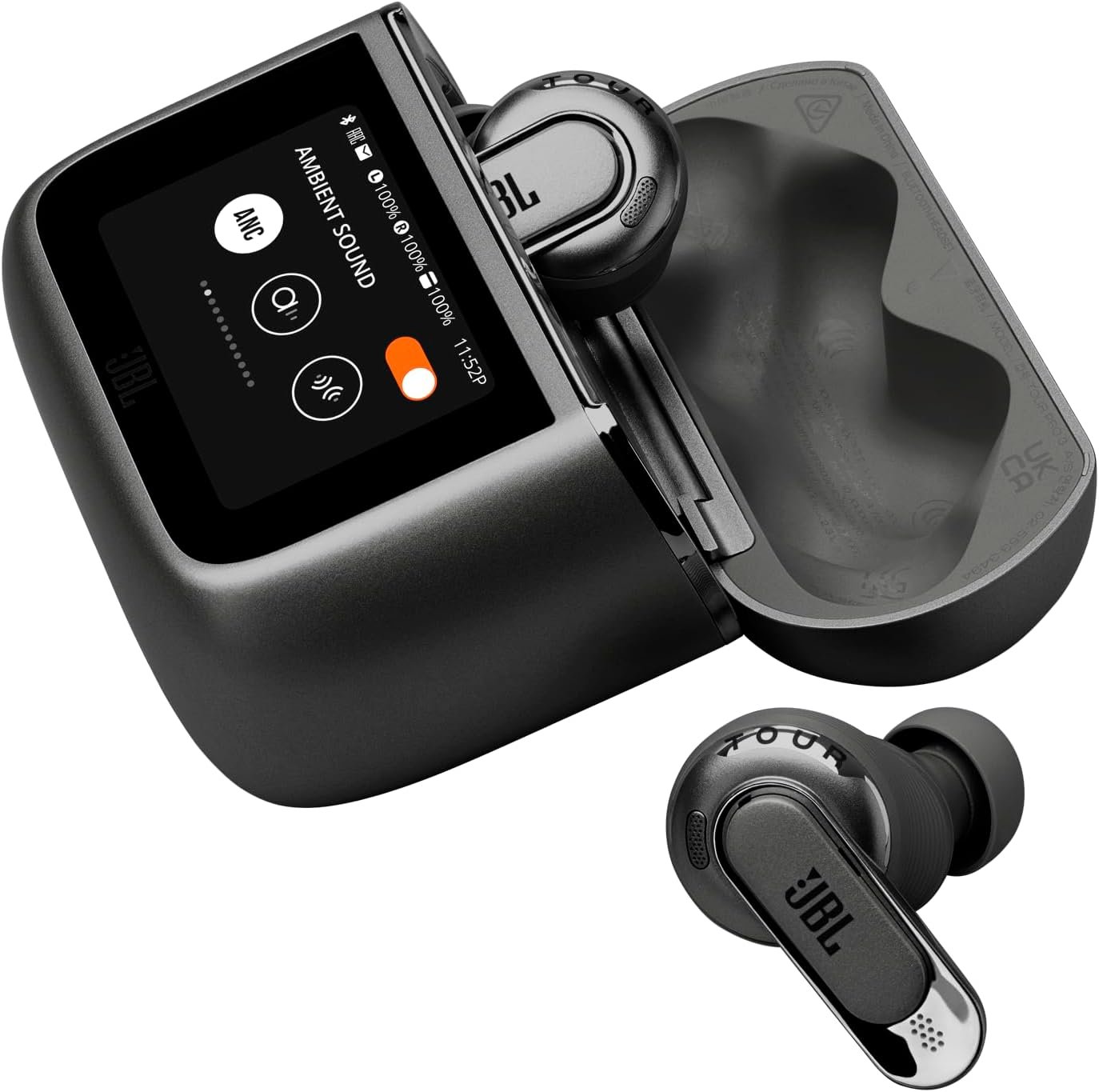 JBL Tour Pro 3 - True Wireless Noise Cancelling Earbuds with Smart Charging Case, Legendary Pro Sound with Hybrid Dual-Driver, Spatial 360 Sound with Head Tracking (Black) - Image 2