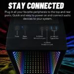 Continuum Micro Gaming PC RTX 5060 Ti 8GB, AMD 8-Core Ryzen 7 5700X CPU, 32GB RAM, 1TB Gen4 NVMe SSD, Gamer Desktop w/Windows 11 Pro, 3-Year Warranty, RGB Keyboard+Mouse, Internal Wi-Fi