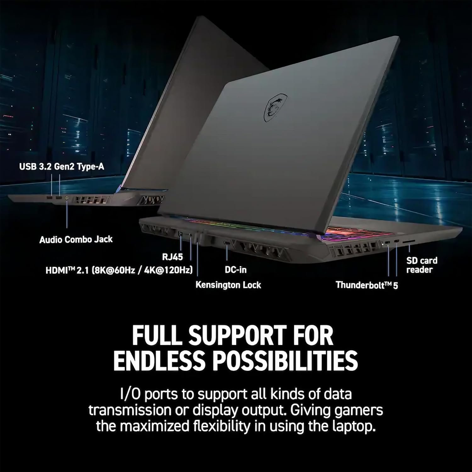 msi Vector 16 HX AI Gaming Laptop | 16" QHD+ IPS 240Hz | Intel Core Ultra 7 255HX | 64GB DDR5 1TB SSD | GeForce RTX 5070 Ti - Image 4