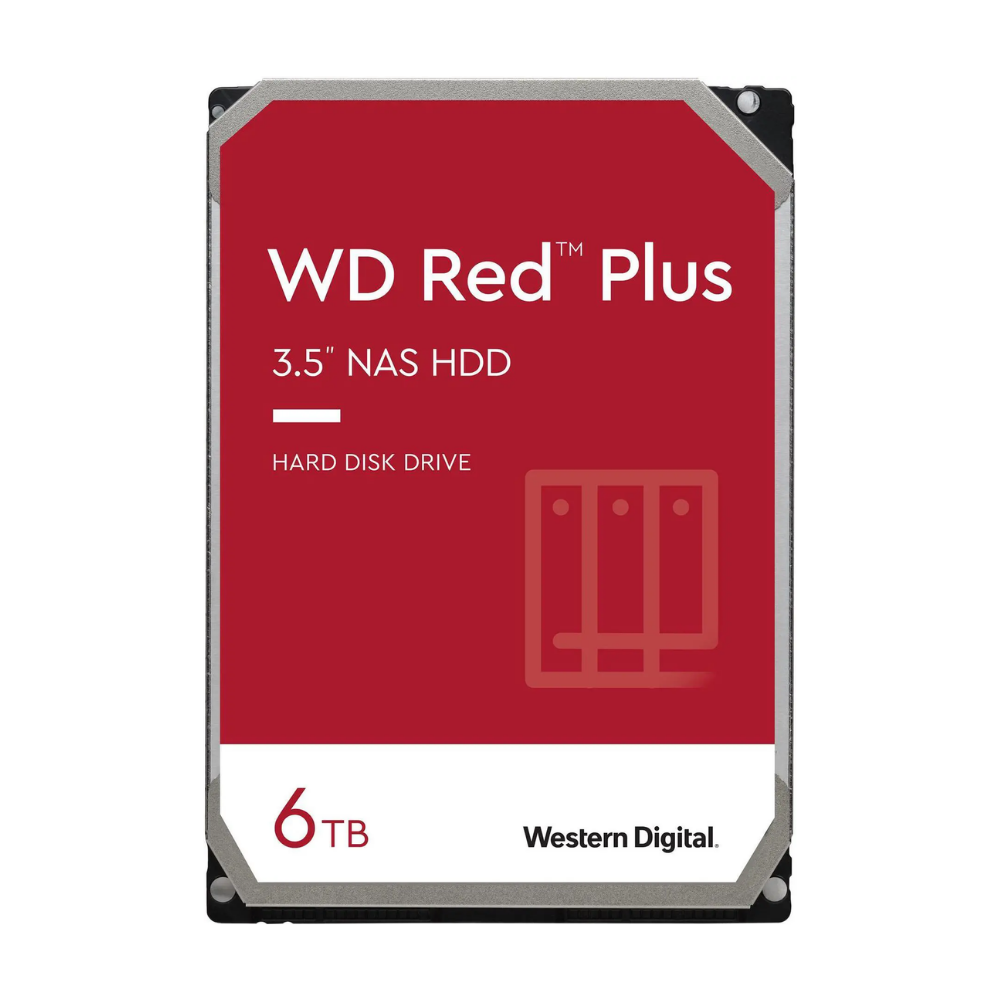 WD Red Plus 6TB NAS Hard Disk Drive – 5400 RPM Class SATA 6Gb/s, CMR, 64MB Cache, 3.5 Inch
