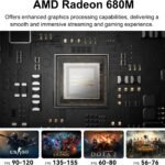 GEEKOM A6 Mini PC with AMD Ryzen 7 6800H, 16GB DDR5 RAM (Upgradable, Not LPDDR), 1TB PCIe 4.0 NVMe SSD, Compact Aluminium Design Windows 11 Pro Desktop Computer with USB4/8K/Wi-Fi 6E/BT 5.2/SD Slot