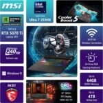 msi Vector 16 HX AI Gaming Laptop | 16″ QHD+ IPS 240Hz | Intel Core Ultra 7 255HX | 64GB DDR5 1TB SSD | GeForce RTX 5070 Ti (Up to 992 AI Tops) | RGB Backlit Thunderbolt 5 Win11 w/DLCA Accessory