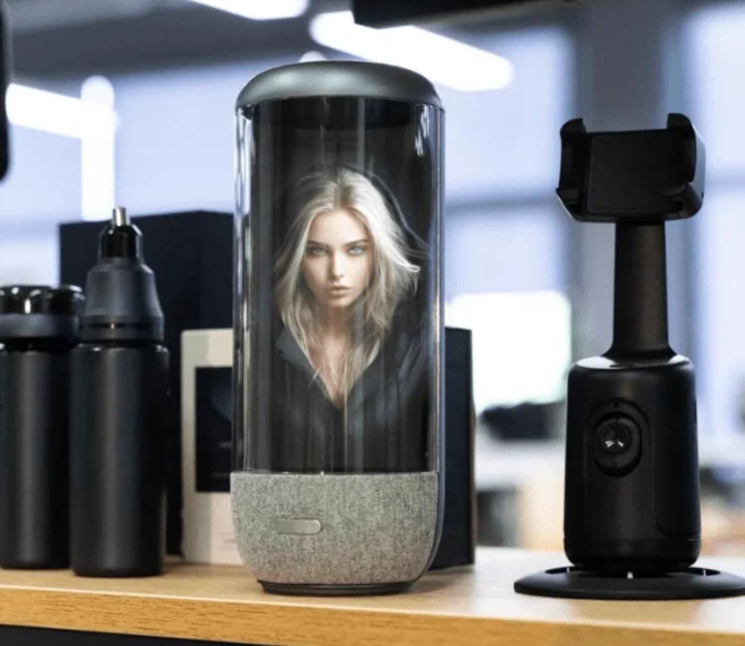 Fipka AI HoloBox ChatGPT-Powered Desktop, Interactive Holographic Display, ChatGPT Conversation, Personalised Video Uploads | Voice-Controlled Virtual Assistant - Image 4