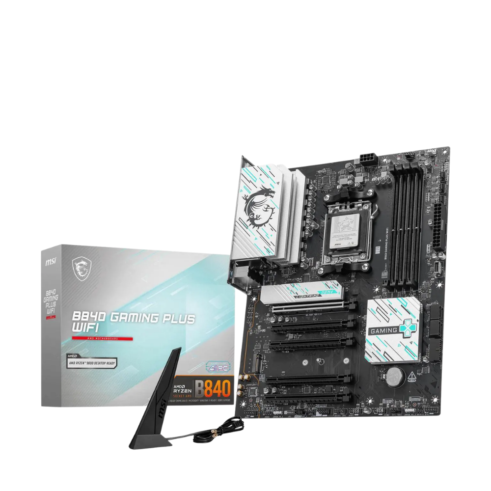 MSI B840 GAMING PLUS WIFI AM5 AMD B840 SATA 6Gb/s 2.5G Network Wi-Fi 7 DDR5 Dual M.2 Connectors ATX Motherboard