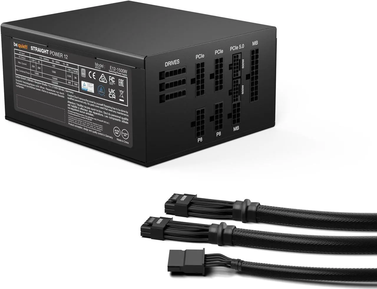 be quiet! Straight Power 12 1500W ATX 3.0 | 80+ Platinum Efficiency | Fully Modular | Japanese Capacitors Power Supply - Image 3
