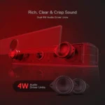 Redragon GS560 Adiemus RGB Desktop Soundbar, 2.0 Channel Computer Speaker with Dynamic Lighting Bar Audio-Light Sync/Display, Touch-Control Backlit with Volume Knob, USB Powered w/ 3.5mm Cable