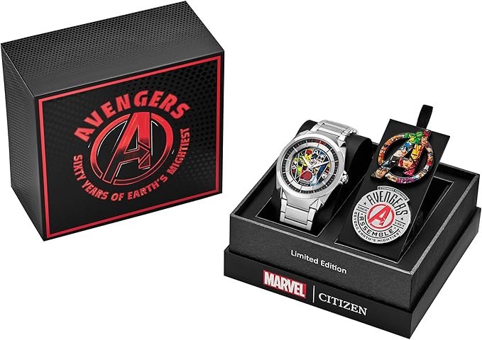 Citizen Marvel Mens Avengers Eco-Drive Watch 42.5mm Silver-Tone Stainless Steel Case and Bracelet with Art Dial 3 Citizen Marvel Mens Avengers Eco-Drive - صورة 3