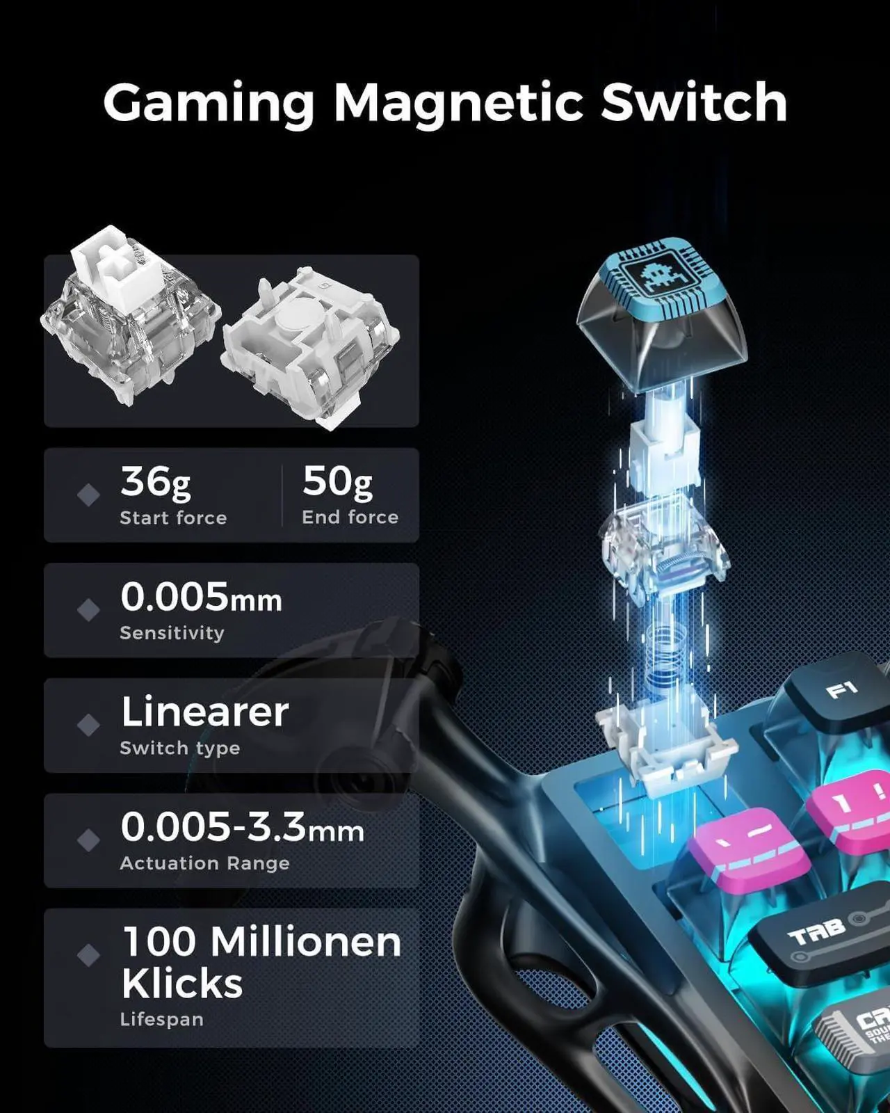 GravaStar Mercury V75 Pro 75% Hall Effect Magnetic Switch Gaming Keyboard 3 GravaStar Mercury V75 Pro 75% Hall - صورة 3