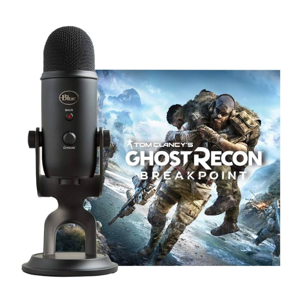 Blue Streamer Bundle with Blackout Yeti USB Microphone & Tom Clancy’s Ghost Recon Breakpoint