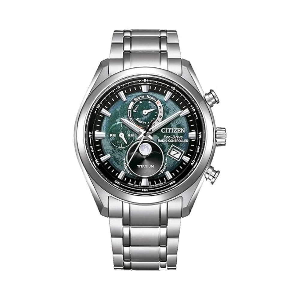 Citizen Eco-Drive Tsuki-yomi A-T Green Dial Super Titanium