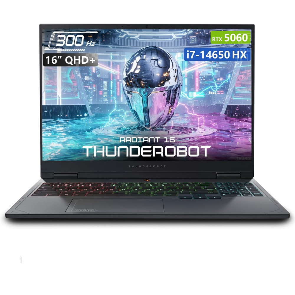 Thunderobot Radiant 16 QHD+ 300Hz 2.5K Core i7-14650HX NVIDIA GeForce RTX 5060 16GB DDR5 Ram  512GB SSD Gaming Laptop