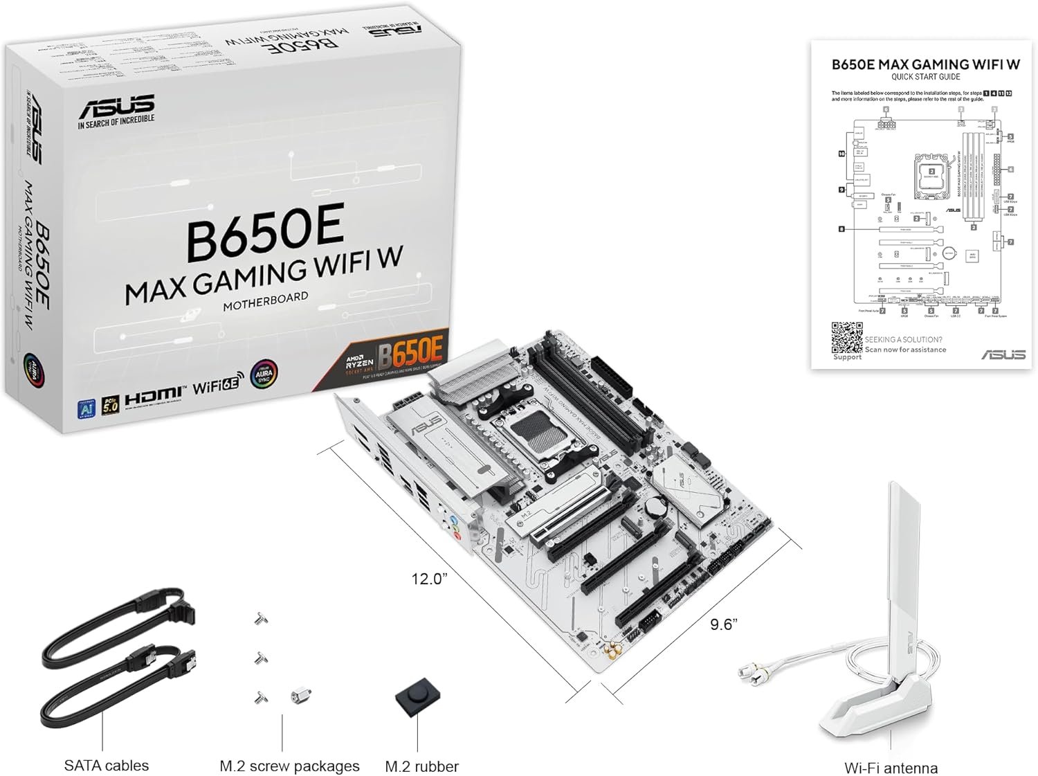 ASUS B650E MAX Gaming WiFi W Motherboard 2 ASUS B650E MAX Gaming WiFi W Motherboard - صورة 2