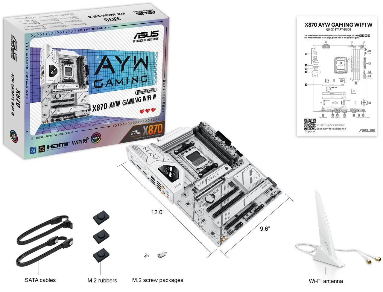 ASUS X870 AYW GAMING WIFI W AM5 Motherboard 2 ASUS X870 AYW GAMING WIFI W AM5 - صورة 2