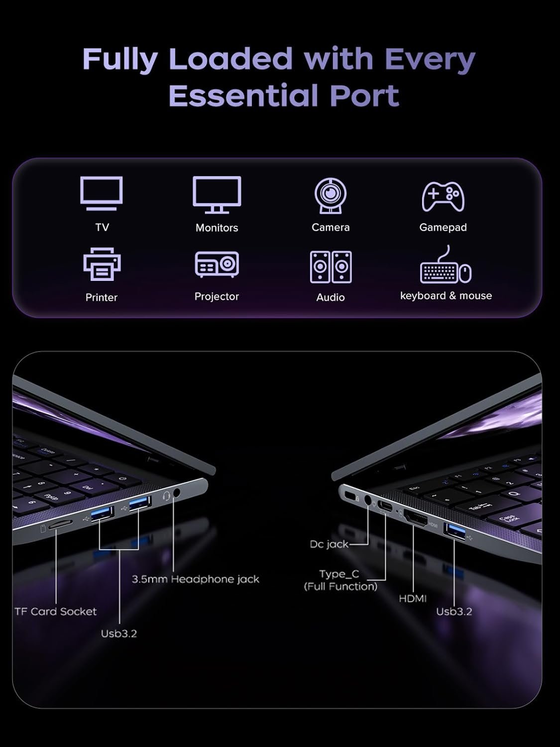 MALLRACE MD Ryzen 7 5825U 15.6 Inch FHD 16GB DDR5 RAM 1TB PCIe SSD Gaming Laptop 2 MALLRACE MD Ryzen 7 5825U 15.6 Inch FHD - صورة 2