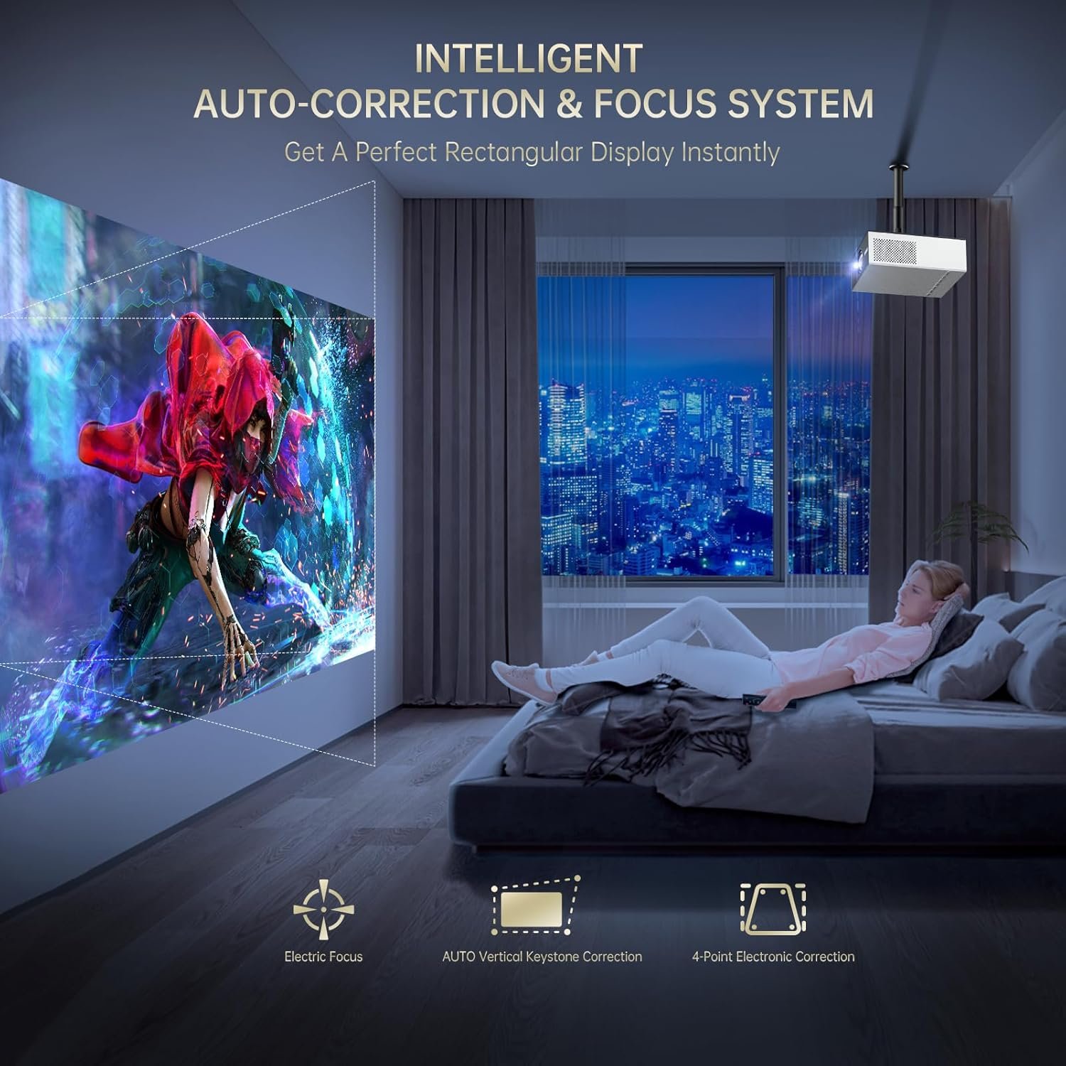 XIDU Silver Portable Home Theater Projector with Metal Housing - Image 5