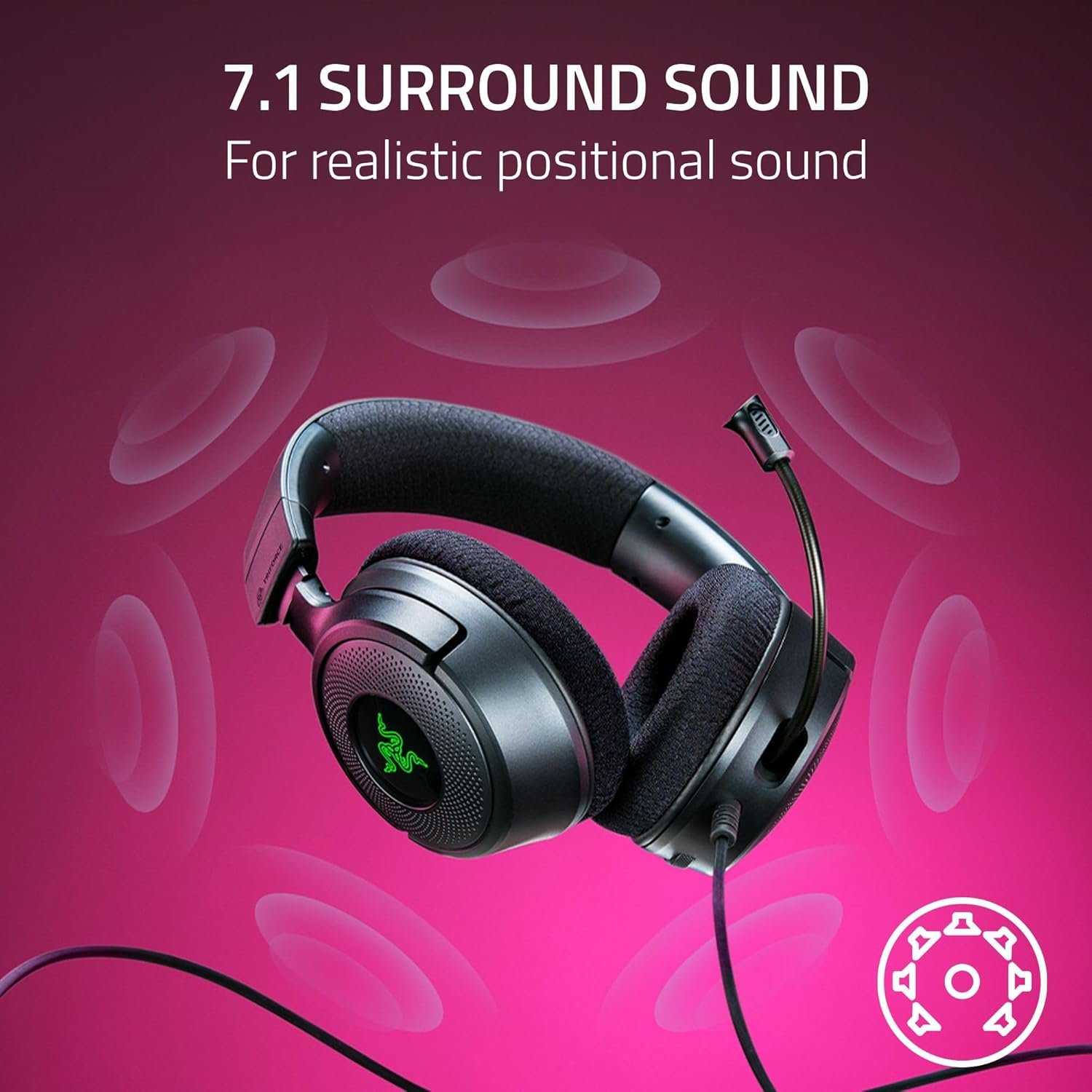 Razer Kraken V4 X Wired - Cardioid Mic - 40 mm Drivers - Gaming Headset - Image 3