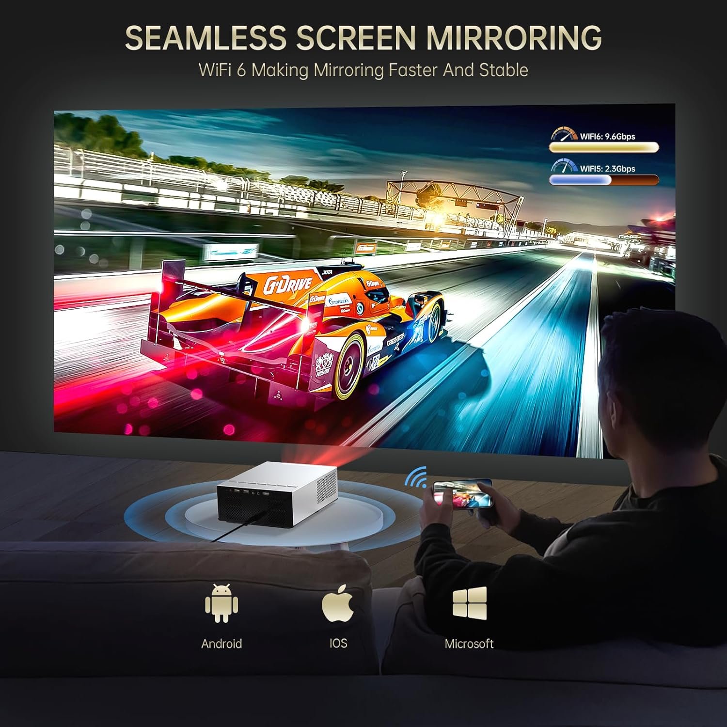 XIDU Silver Portable Home Theater Projector with Metal Housing - Image 3